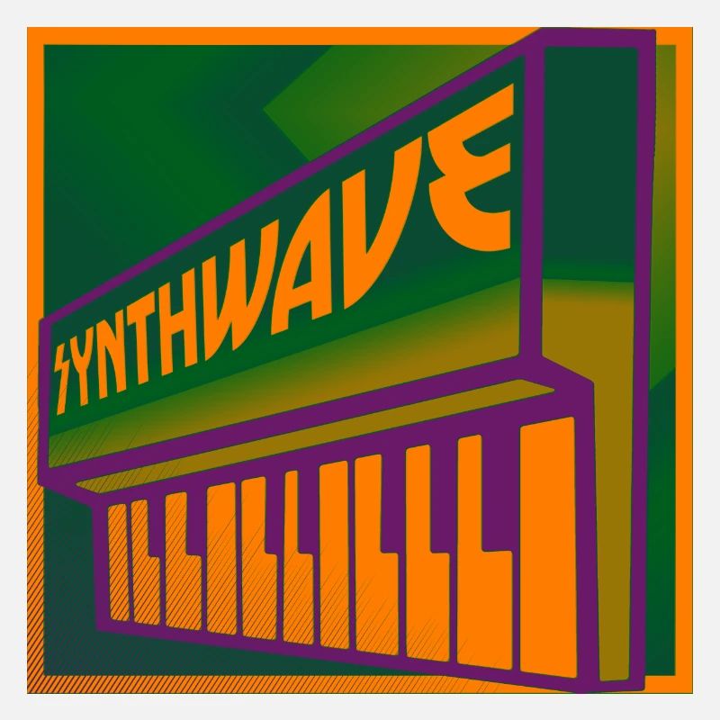Synthwave Keyboard Green Orange