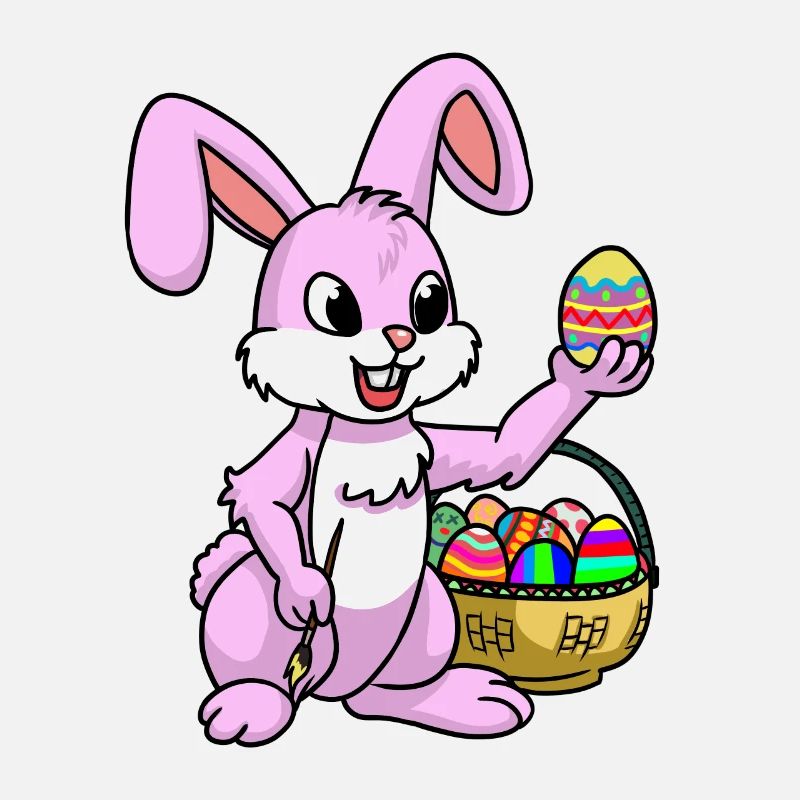 Pink Easter Bunny Egg Easter Bunny Painting Child Easter Eggs