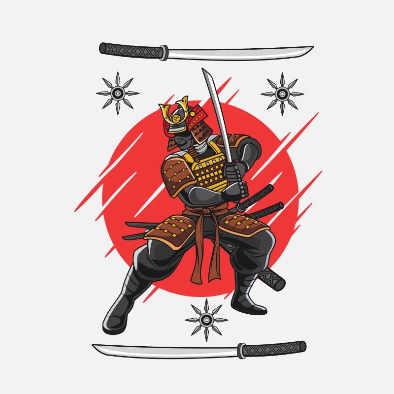 Cool Japanese Samurai Warrior Design