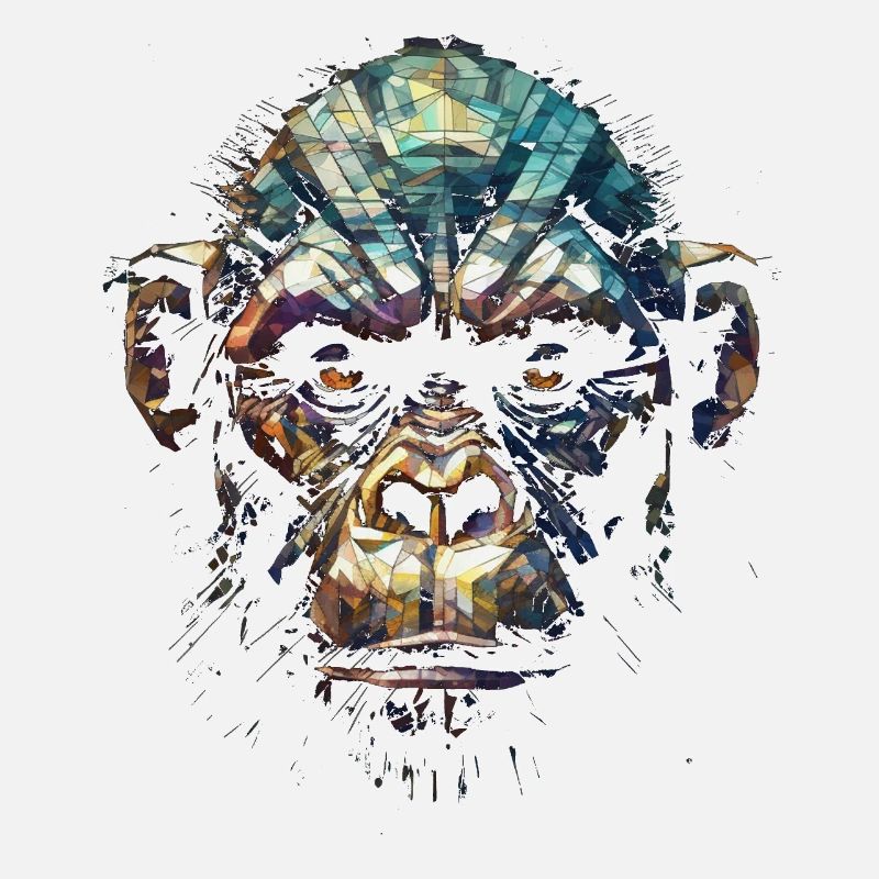 Affe Polygon Kunst Primat Dschungel Tier Geschenk