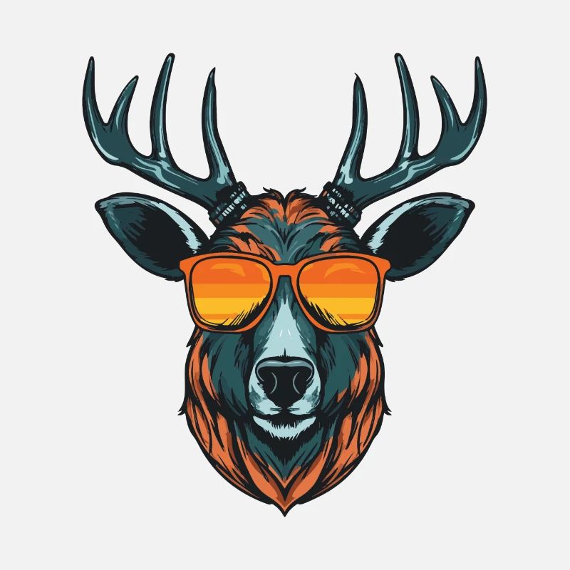 Deer Head Portrait Cool