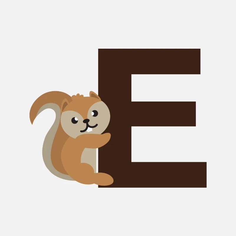 Ein E wie das Eichhörnchen das an dem E hängt