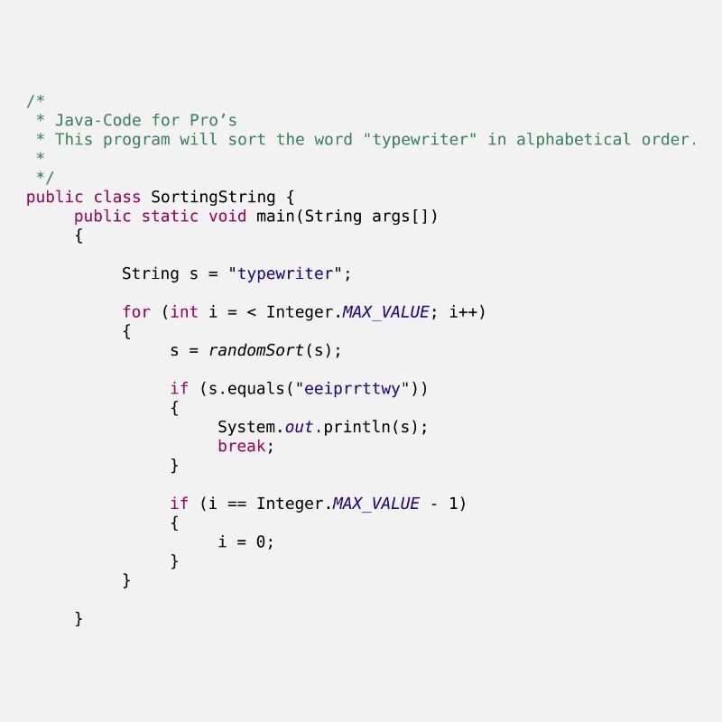 code Java drôle pour trier