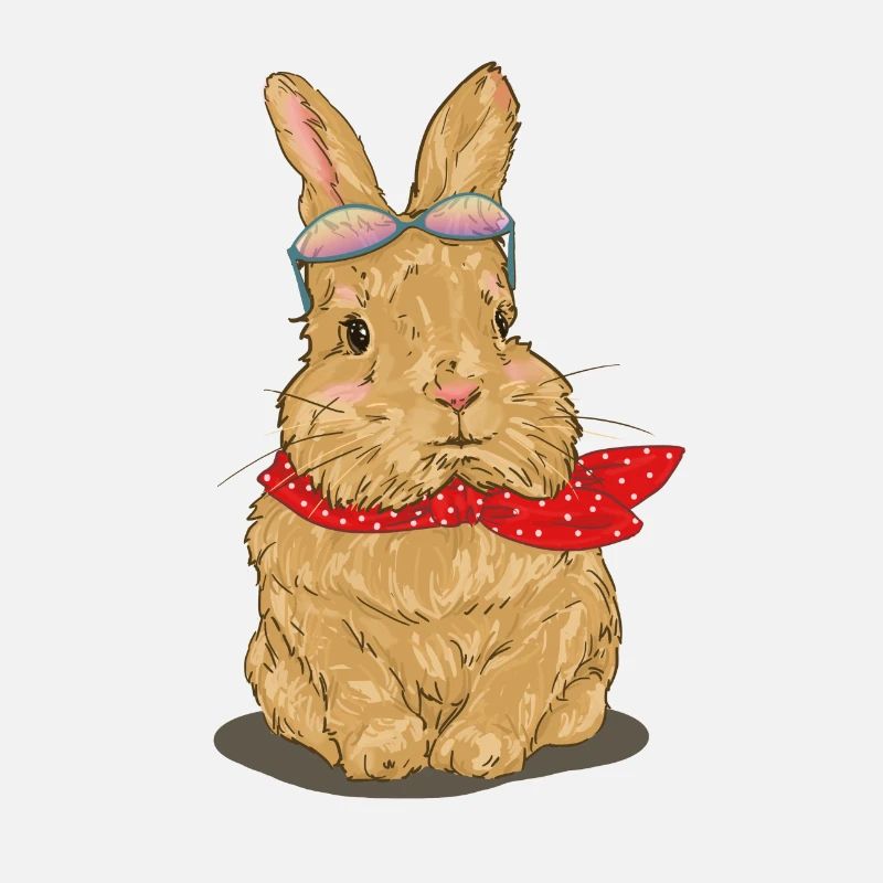 Lapin doux avec écharpe