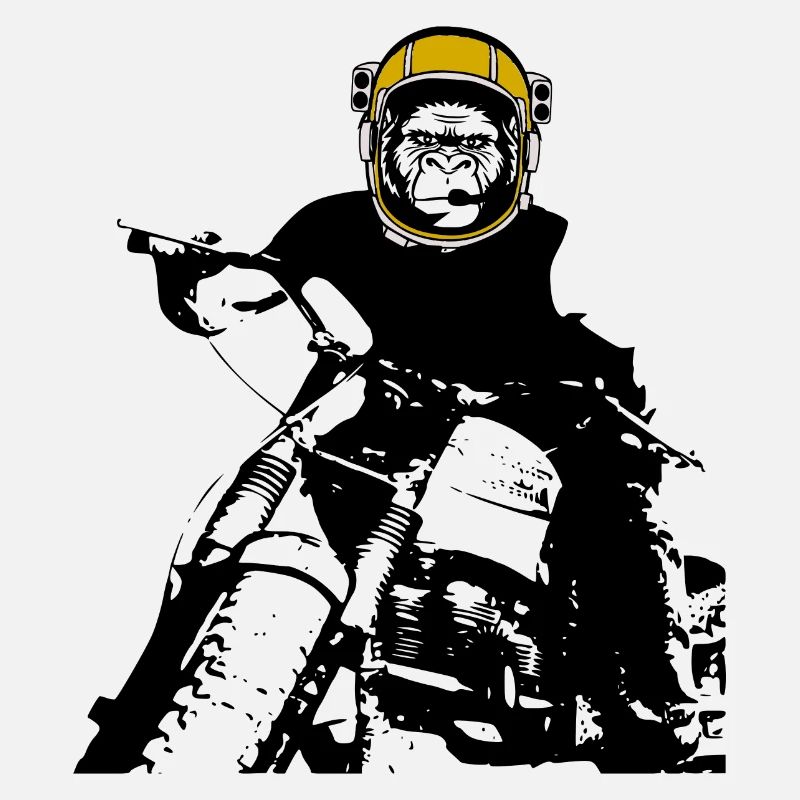 Monkey gorilla on motorcycle design