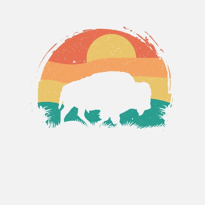 Rétro Vache Bison Buffle d’eau Buffle Silhouette