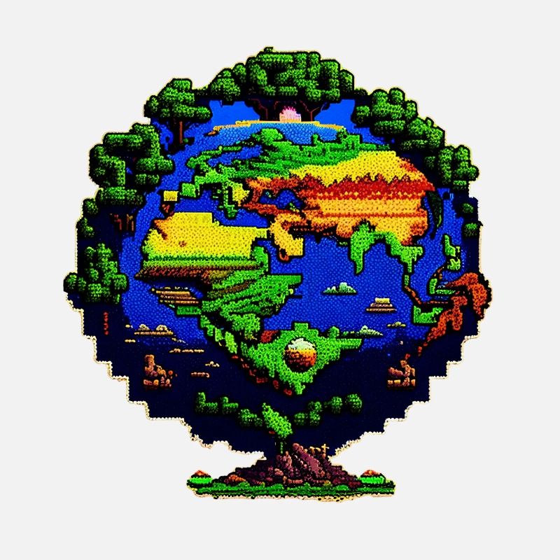 Die Erde in Pixelkunst