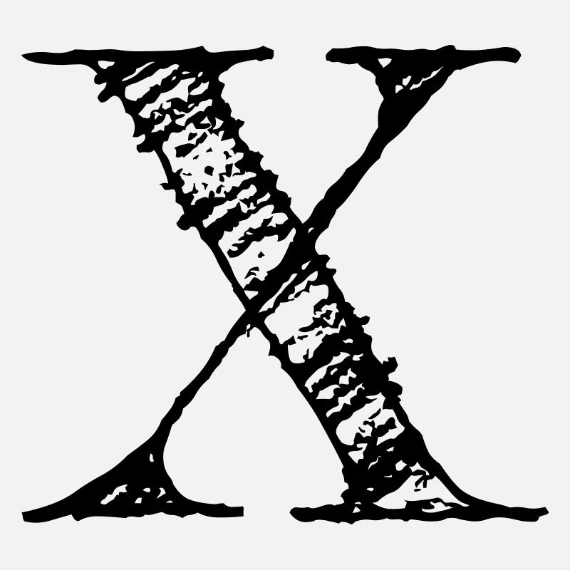 Buchstabe X Schraffiert
