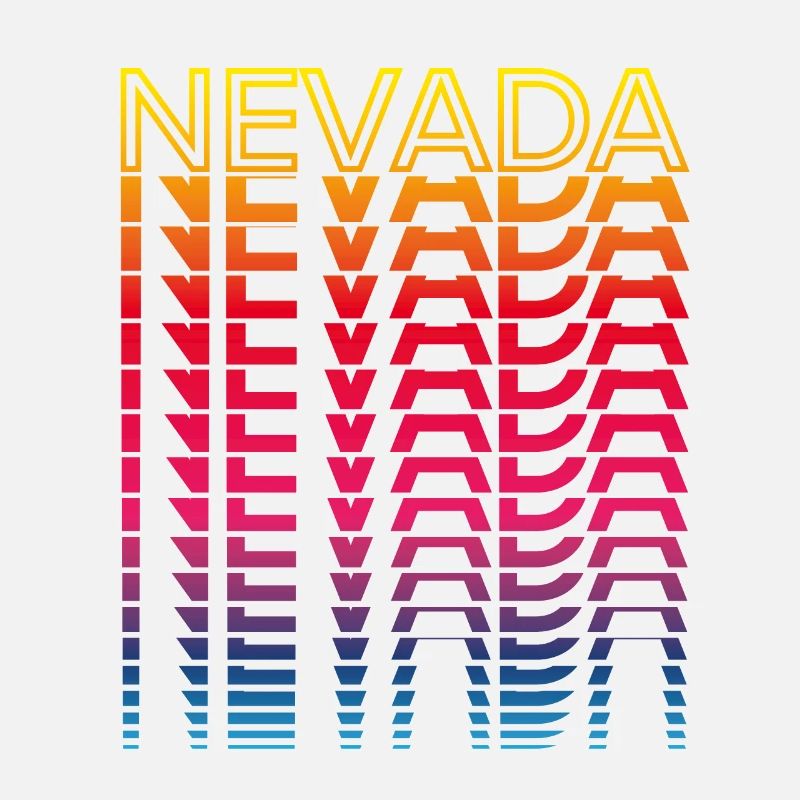 Retro Nostalgic USA State - Rainbow Nevada