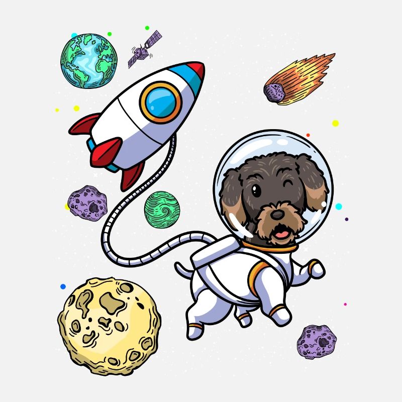 Chien teckel à poil dur dans l’espace