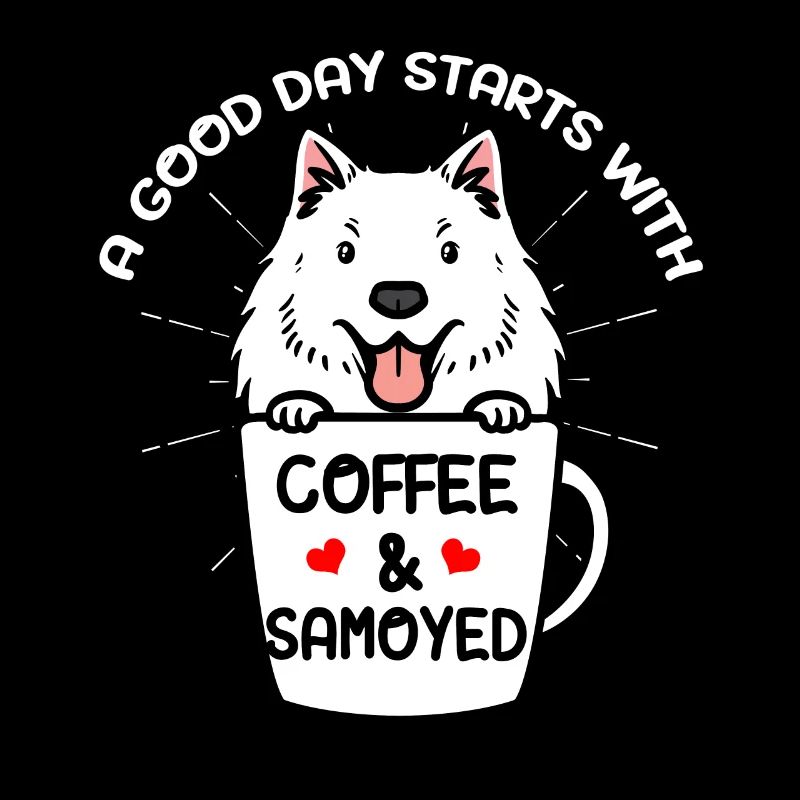 Kaffee Und Samojede Hund Samojedenspitz