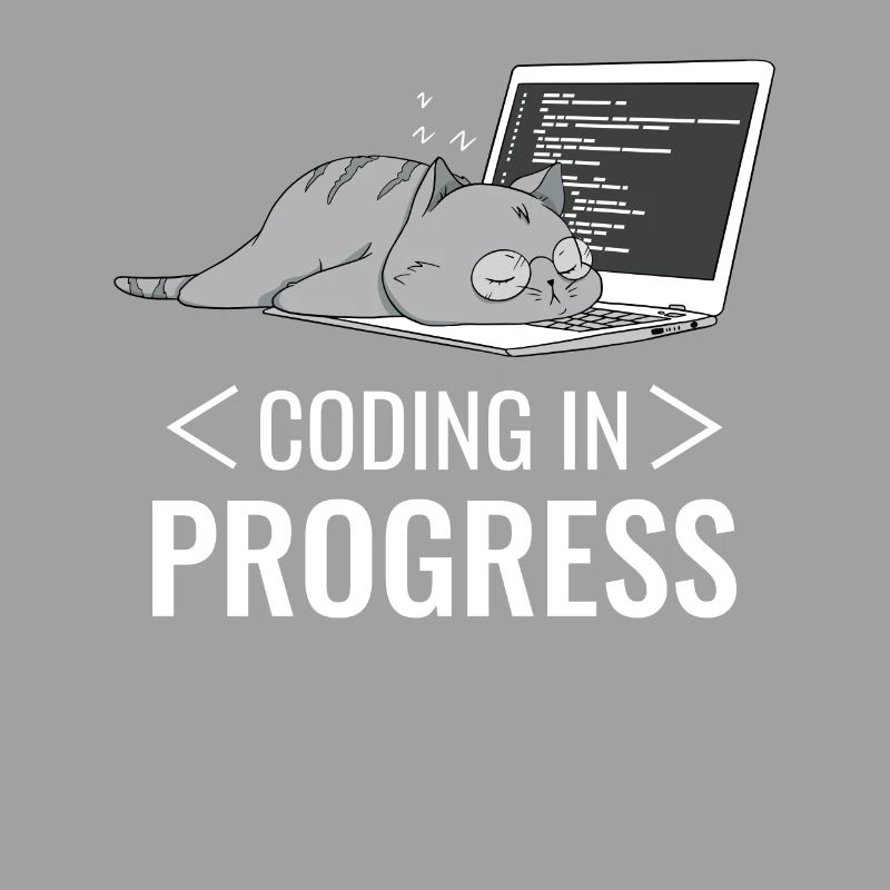 Programming Computer Nerd Cat