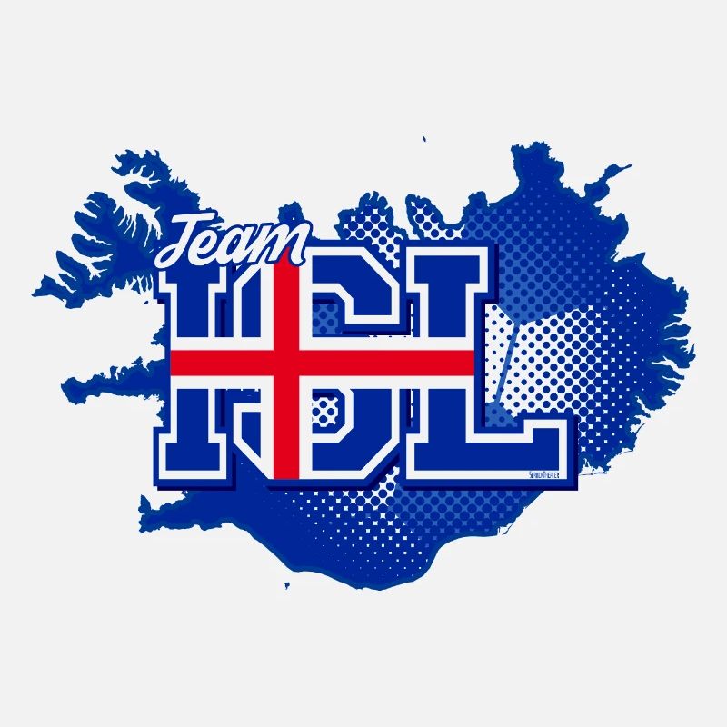 Team ISL Map Iceland with Ball Pattern