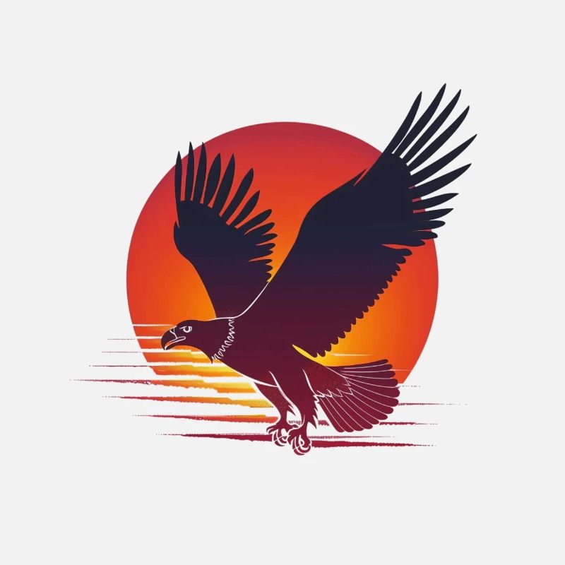 Majestic eagle in sunset