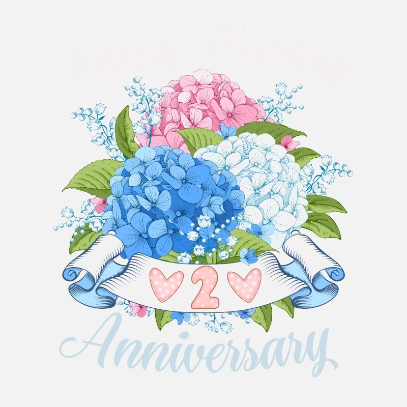 Wedding Anniversary Congratulations with Hydrangeas