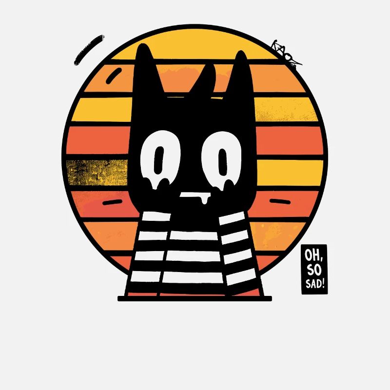 Oh so sad, cool sarcastic retro cat