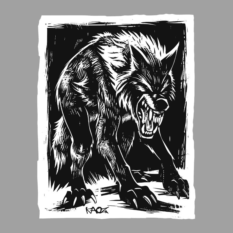 Böser Horror-Werwolf oder Wolf