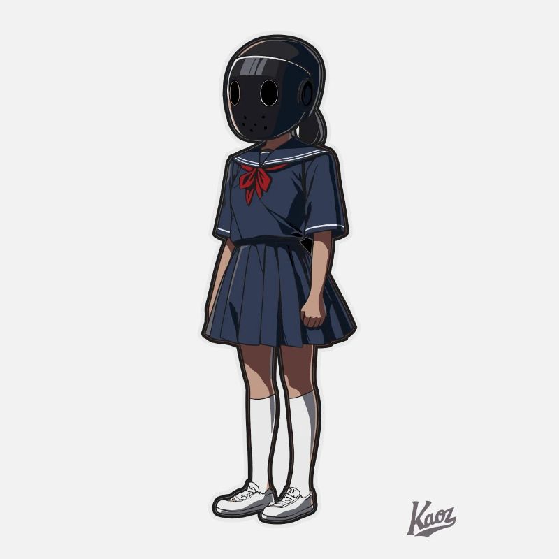 Schulmädchen mit Helm