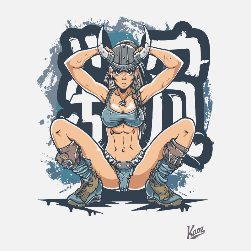 Guerrier viking et graffitis