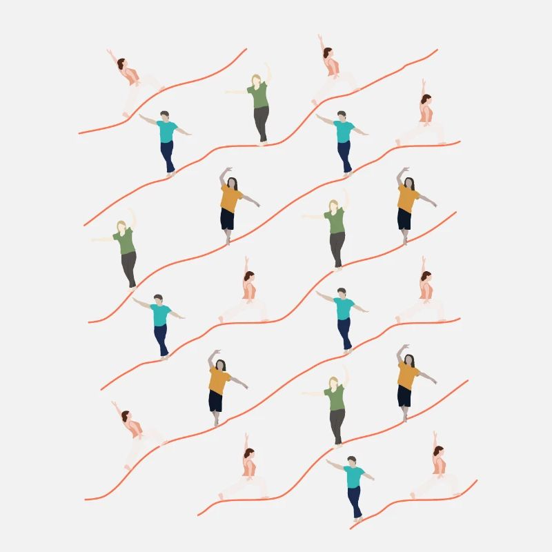 Pattern Illustration Slackers Balancieren Indoor