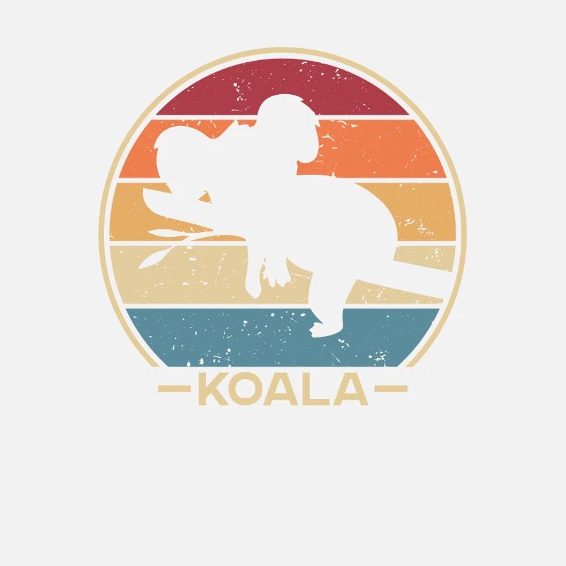 Retro Koalabear Phascolarctos Cinereus Eucalyptus