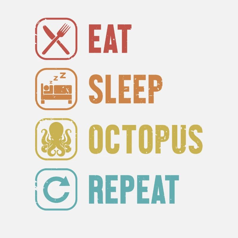 Manger Dormir Octopus Répéter Cephalopoda Octopodes