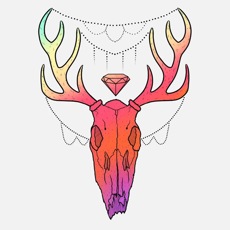 Hirschgeweih Schädel Lineart-Design