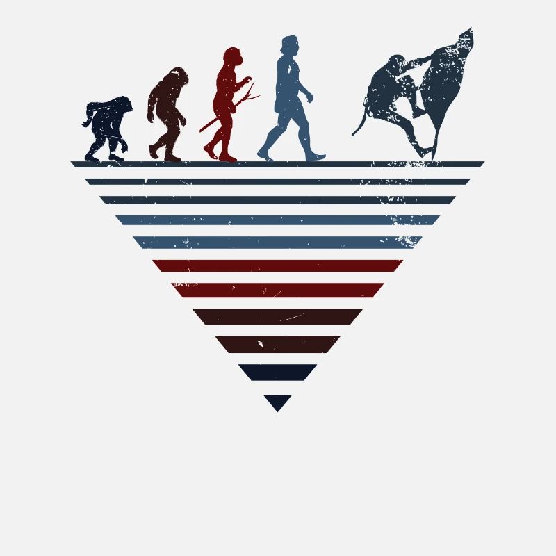 Menschliche Evolution - Vintage -Klettern