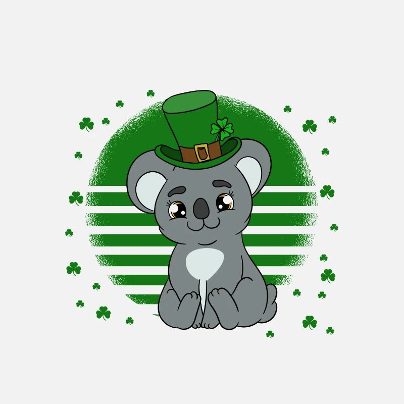 Koala mignon avec chapeau Saint Patrick