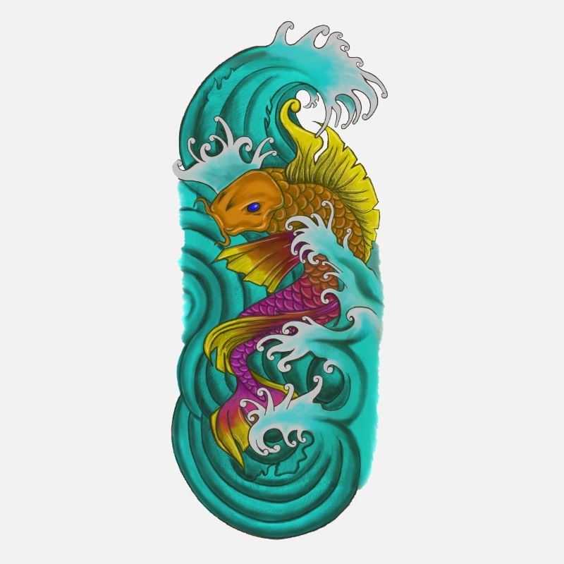 Poisson koi japonais jaune violet