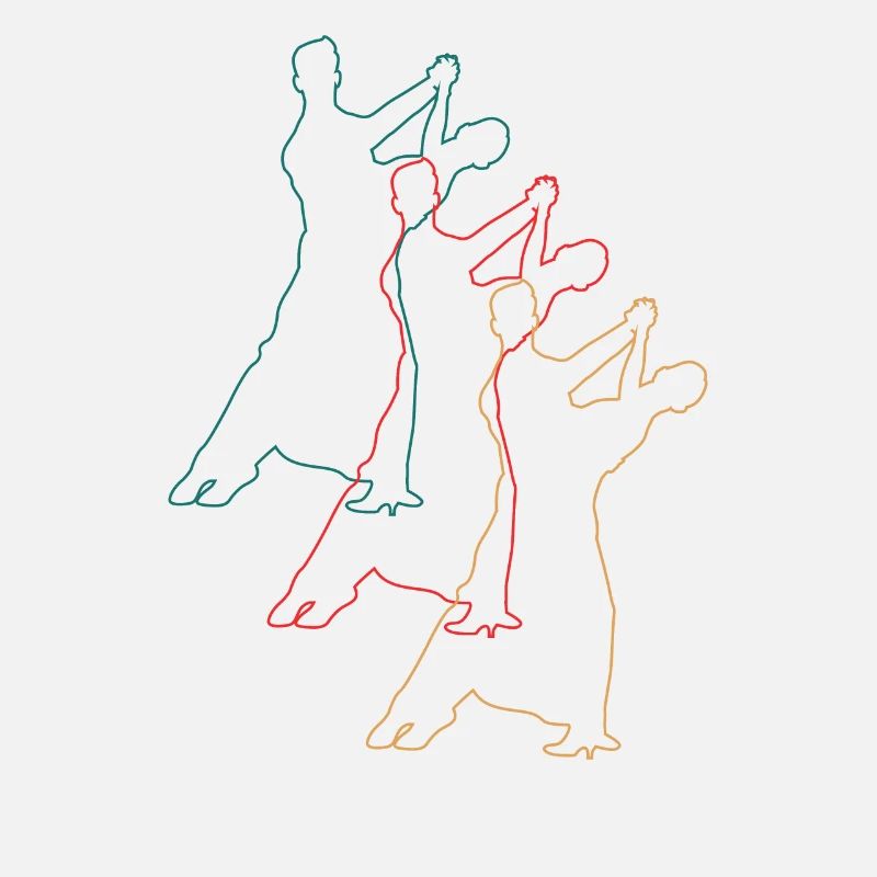 Dancing couples: elegance and synchronicity
