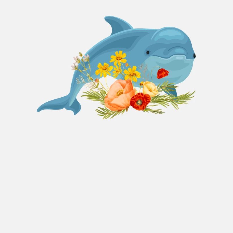 Dauphin avec de belles fleurs