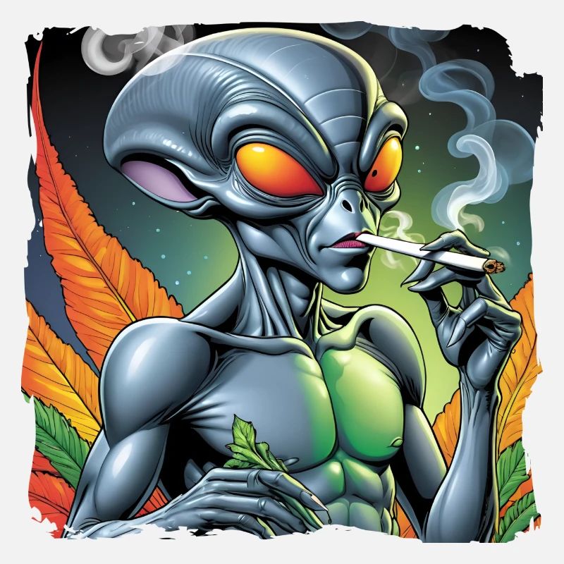 Alien smokes joint