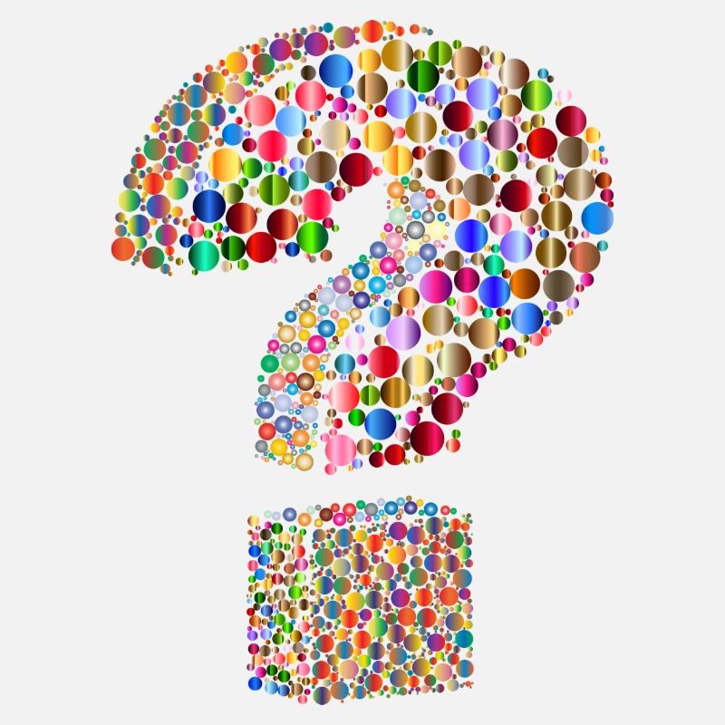 Rainbow colored question mark
