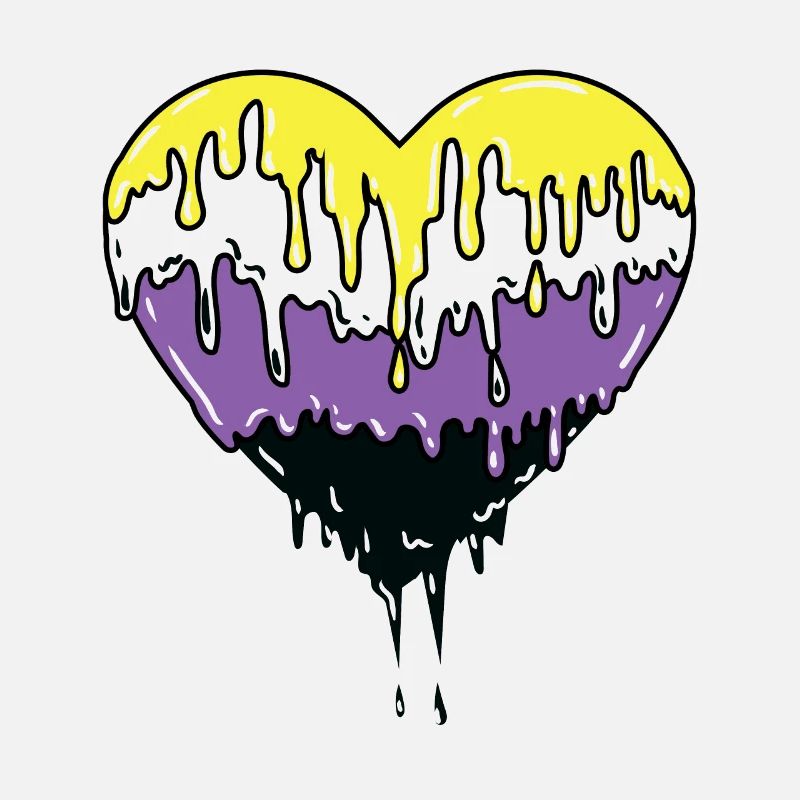 Nonbinary Pride Dropping Heart