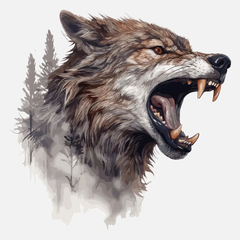 Wolf Wolf Head Scratch Marks Claws Wild Forest Hunter