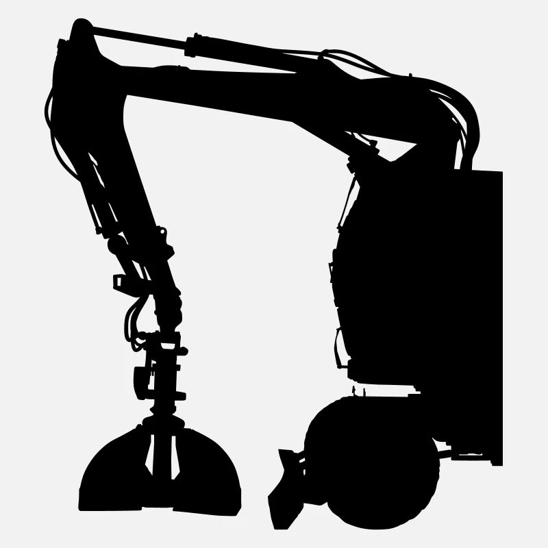 Excavator construction machine excavator bucket vector black