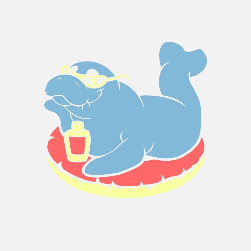 Funny Manatee Does Sunbath