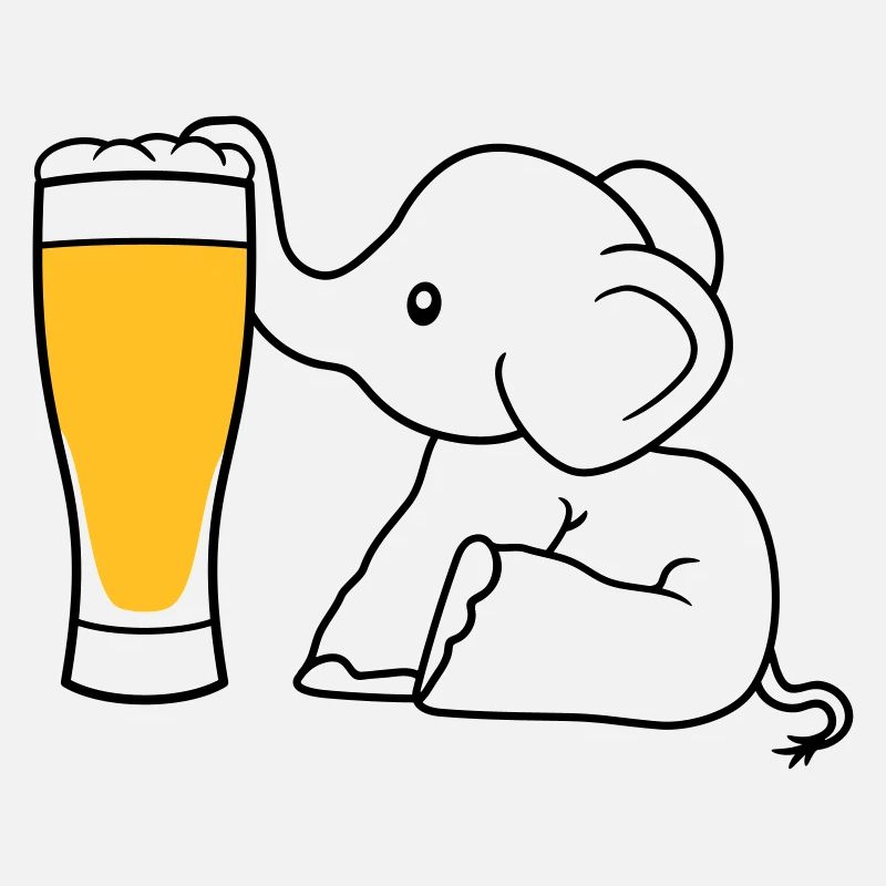 elephant beer suck alcohol drink thirst drunk