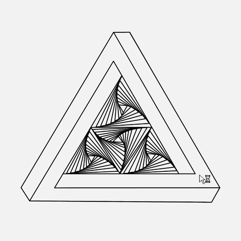 White Penrose Triangle | Cursor