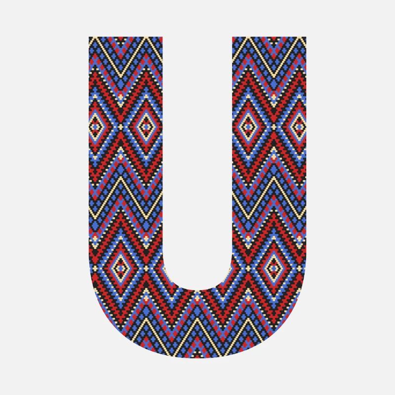 Monogramm Buchstabe U- geometrisches Muster