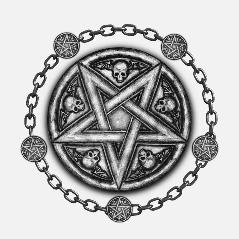 Five Pointed Star Medallion - Skulls & Chains.