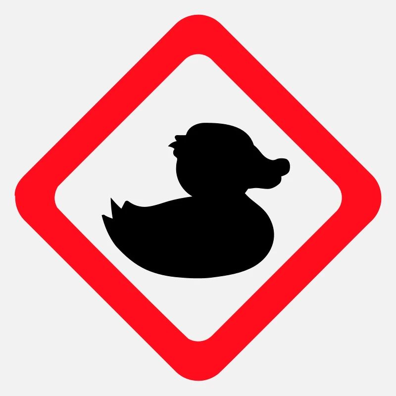 Duck Sign Warning Caution Danger Caution