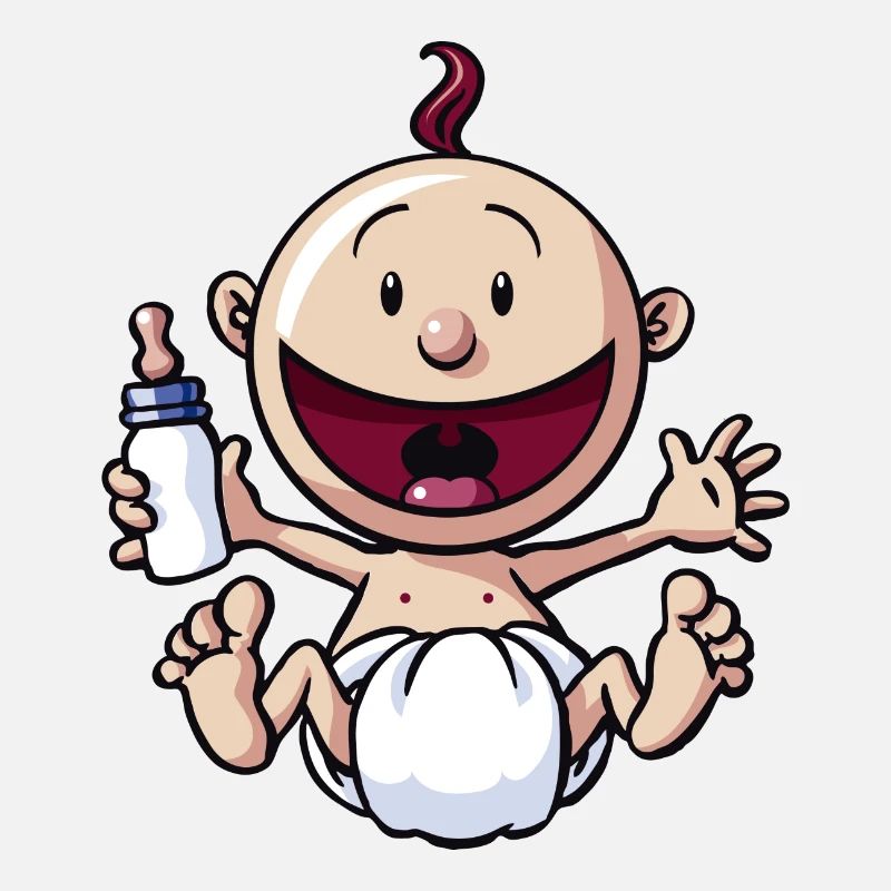 Le bébé rit.