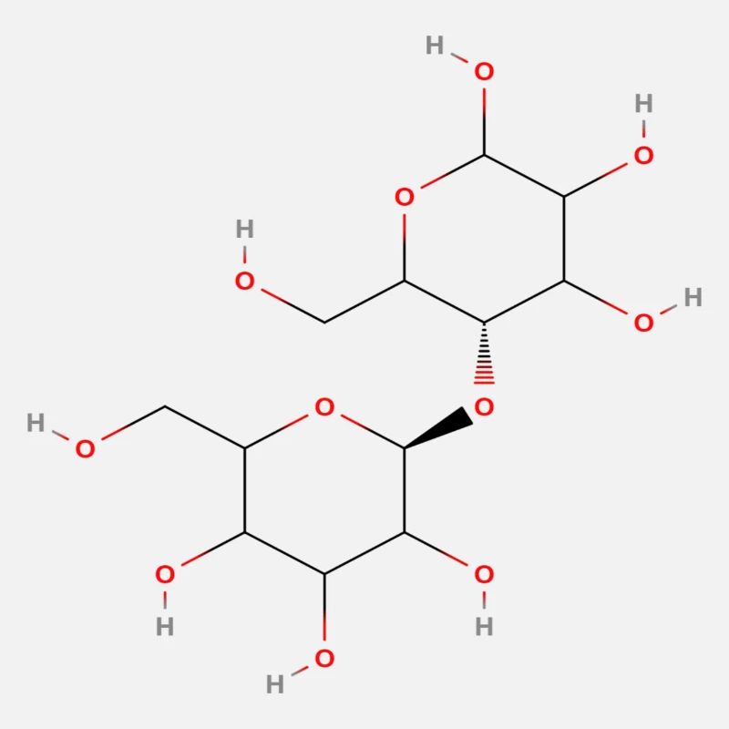 Molécule de cellulose - Formule structurale colorée
