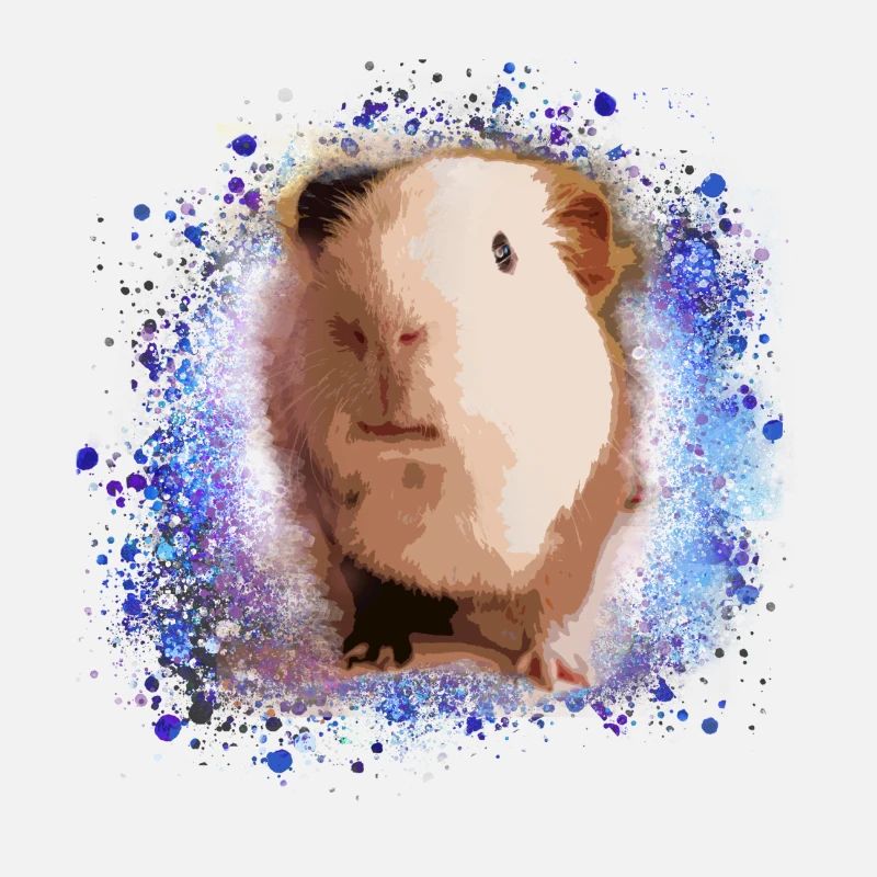 cochon d’Inde, graffiti, peinture, vert, bleu