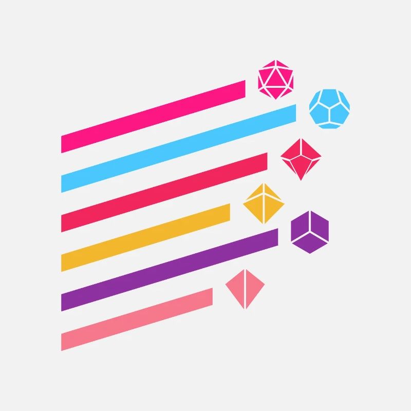 Synthwave Colorful Polyhedral D20 Dice Set