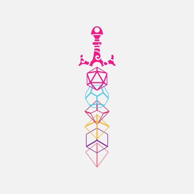 Synthwave Polyhedral D20 Dice Tabletop RPG