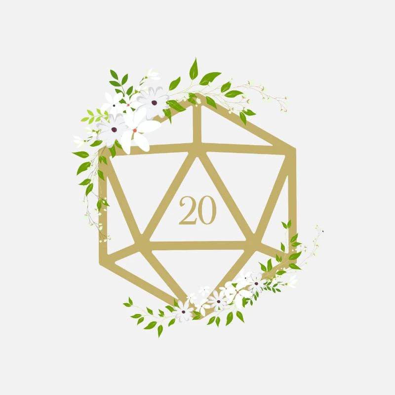 Dés polyédriques floraux D20 du druide