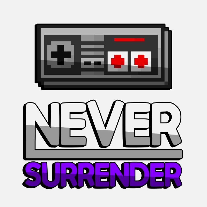 NEVER SURRENDER (Purple) + NES Controller - Gaming